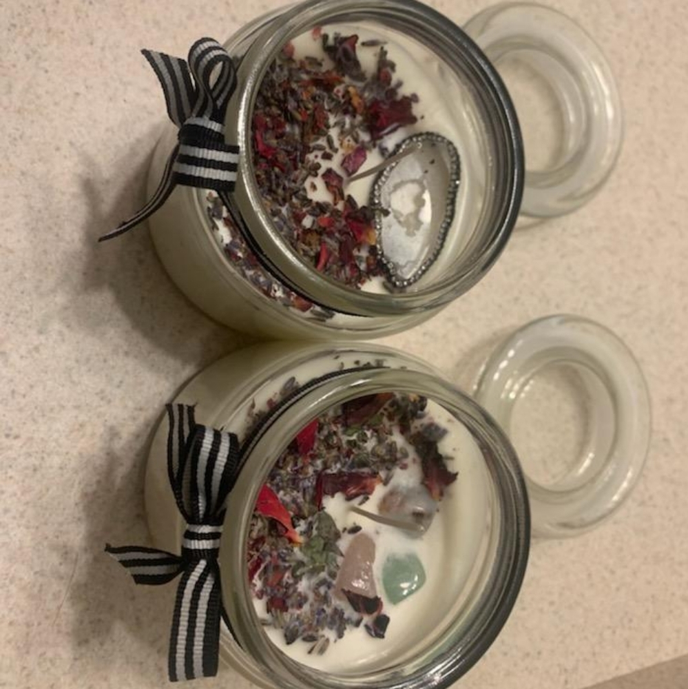 Hand poured crystal scented candles